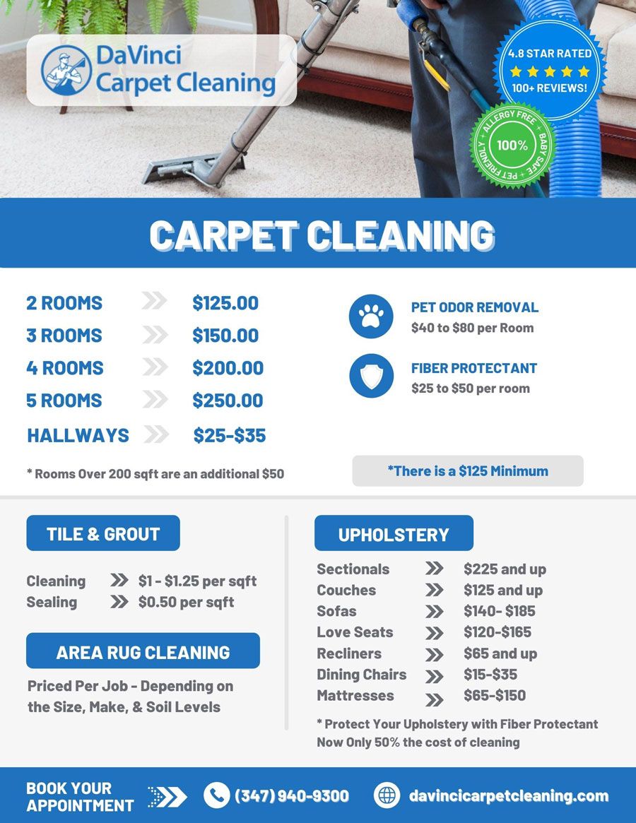 Davinci Carpet Cleaning Pricing Guide
