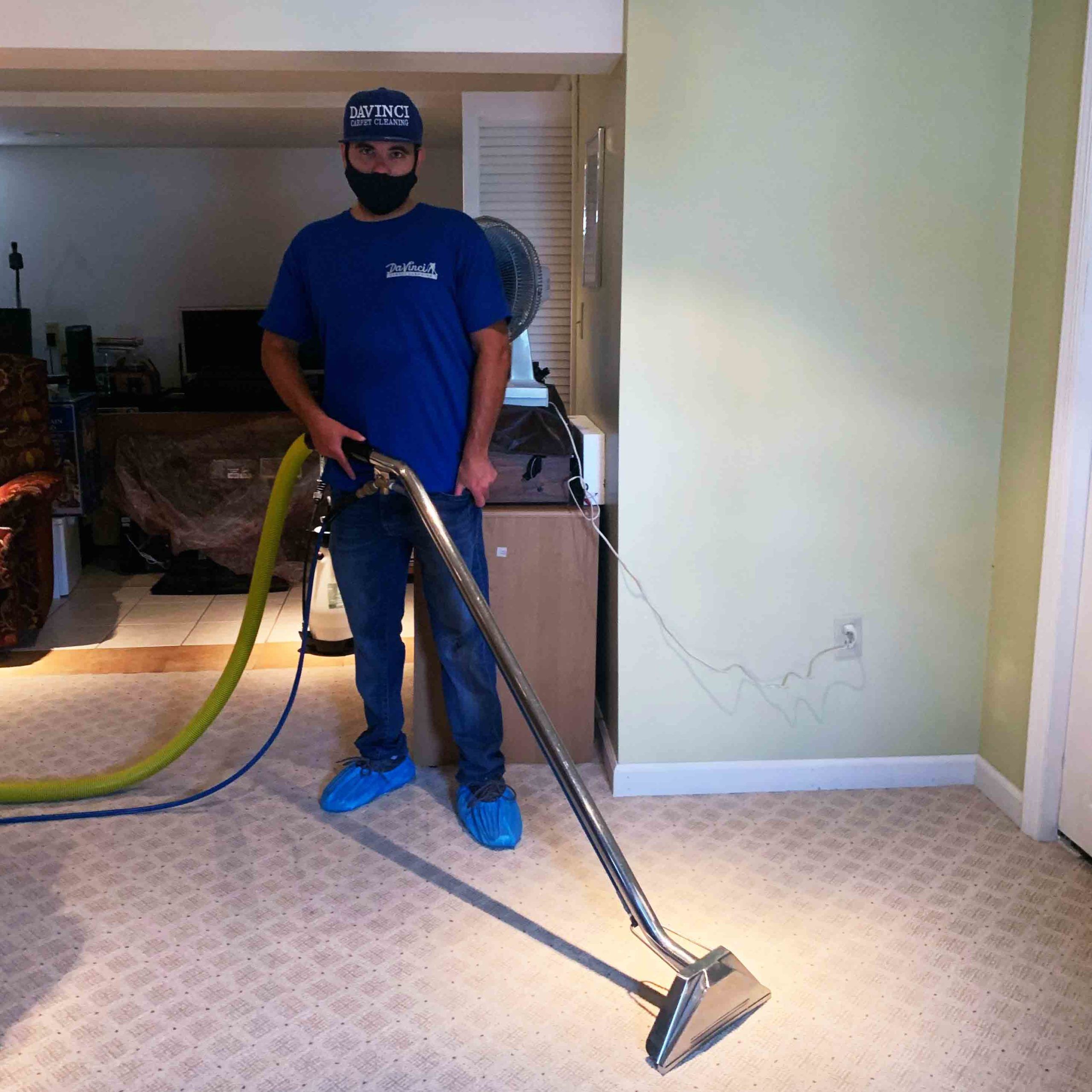 Michael Anderson cleaning carpet in Staten Island