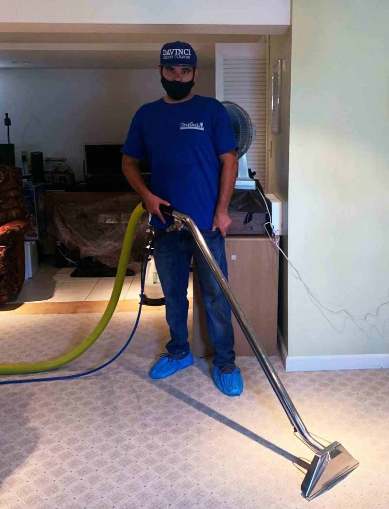 Michael Anderson cleaning carpet in Staten Island