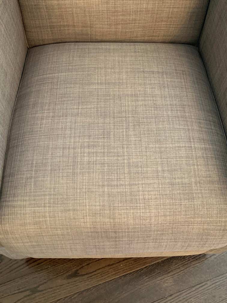Chair without stain after upholstery cleaning