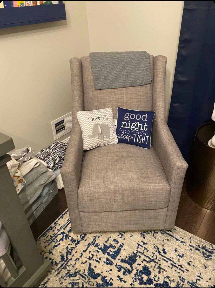 Stained Upholstery chair before cleaning in North Brunswick, NJ.